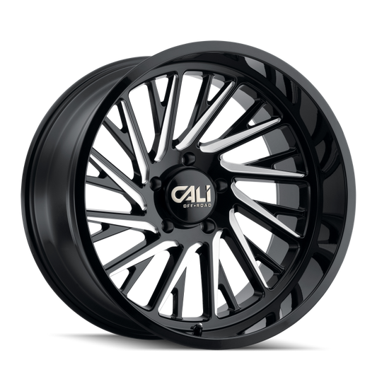 Cali Off-Road 9114 Purge 24x14 cast gloss black wheel with milled accents, 6x139.7 bolt pattern, -76mm offset, 106mm hub