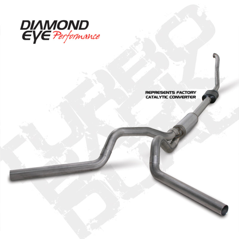 Diamond Eye Performance Turbo Back dual exhaust system for 94-97 Ford 7.3L Power Stroke F250/F350 trucks, with stainless steel finish