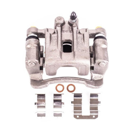 PowerStop rear Hyundai Tucson brake caliper with bracket, OE style, for models 2010-2015, shown in black with mounting hardware