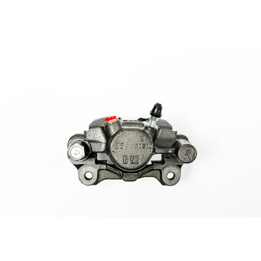 PowerStop rear right OE brake caliper with bracket for 2005-2010 Scion tC, showing the black caliper assembly and mounting bracket.