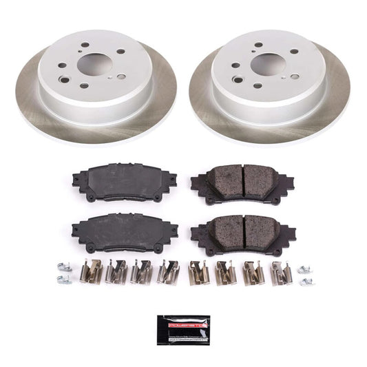 PowerStop rear semi-coated rotor kit for Lexus IS250 2014-2015, performance brake kit with semi-coated rotors.