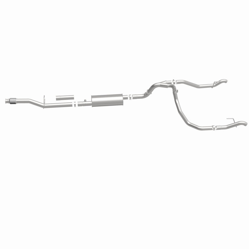 Magnaflow catback exhaust kit for Chevrolet Silverado 1500 5.3L, direct-fit replacement with polished stainless steel pipes.