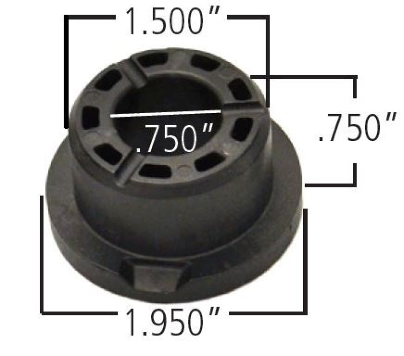 Ridetech Delrin control arm bushing kit with 2-inch large OD, 1.5-inch small OD, and .750-inch ID for suspension upgrade
