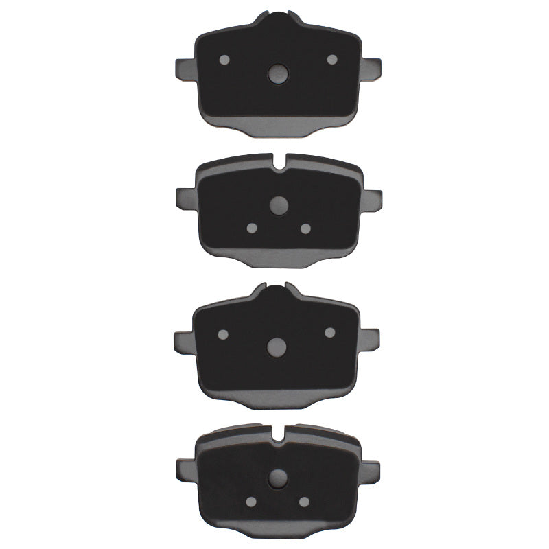 R1 Concepts BMW 650I Coupe rear ceramic brake pads, OE quality, with metal backing and brake pad friction surface.