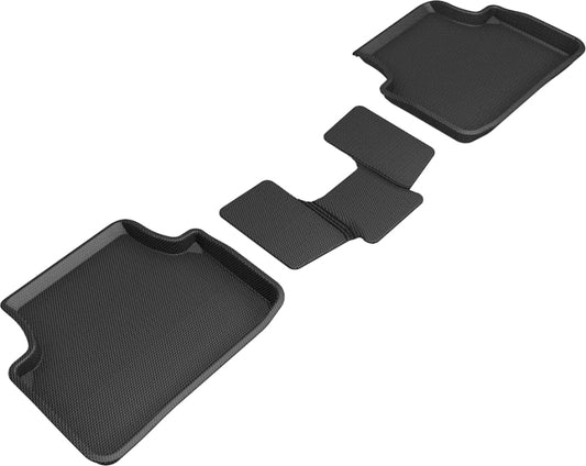 Black 3D MAXpider rubber floor mats for the 2019 Volkswagen Jetta Kagu second row, designed to protect and fit perfectly.