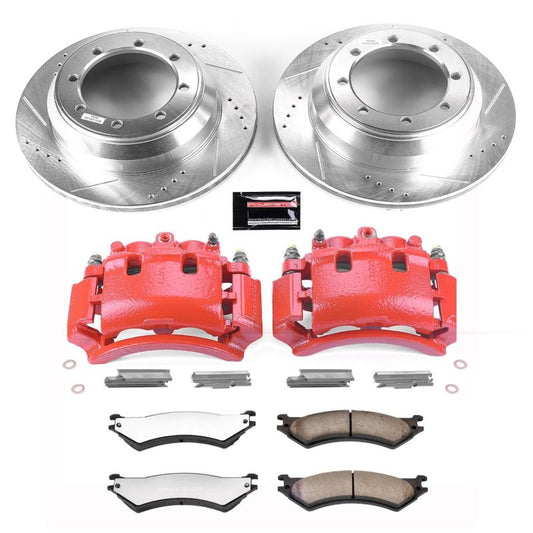 PowerStop rear brake calipers for Ford E-350 Club Wagon, Z36 truck and tow performance brake kit with calipers visible.