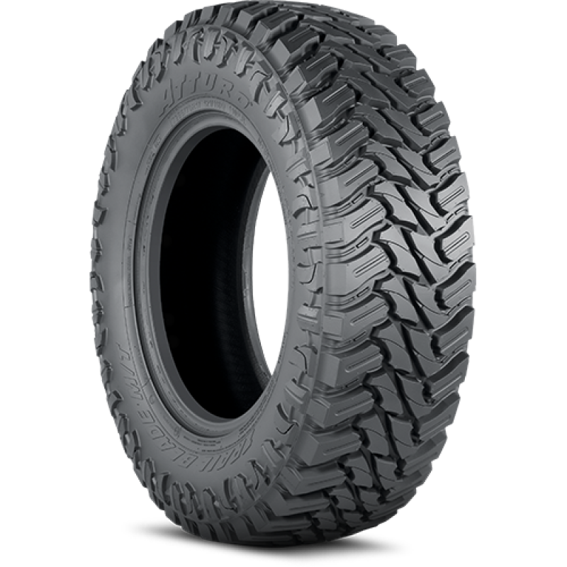 Atturo Trail Blade M/T 35x12.50R18LT off-road tire for UTVs, featuring aggressive tread and durable sidewalls.