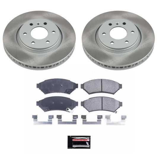 PowerStop semi-coated front brake rotor kit for 2006-2007 Saturn Relay, performance brake components with ventilated design