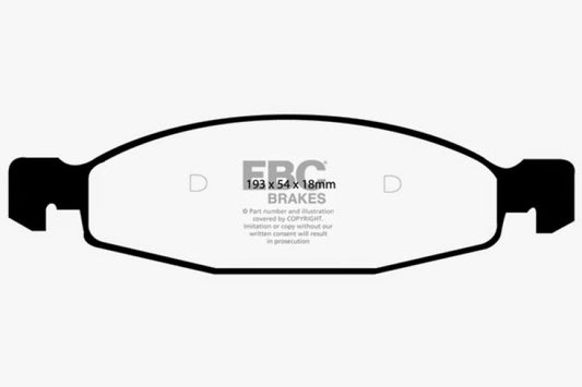 EBC Ultimax2 front brake pads for Jeep Grand Cherokee 4.0, OE style, designed for reliable braking performance and fitment.