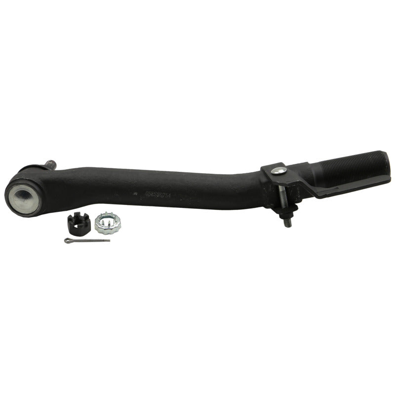 Moog front left outer tie rod end for 2005-2022 Ford F-250 Super Duty truck, showing the metal component with threaded end.