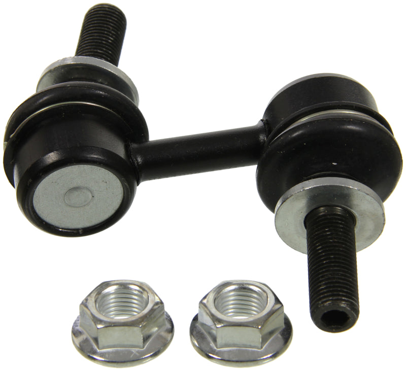 Moog Subaru Legacy 2010-2014 front sway bar endlinks, stabilizer bar link kit, showing metal and rubber components.