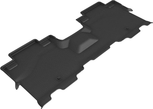 Black 3D MAXpider rubber floor mats for 2018-2020 Lincoln Navigator and Ford Expedition second row, durable and custom-fit.