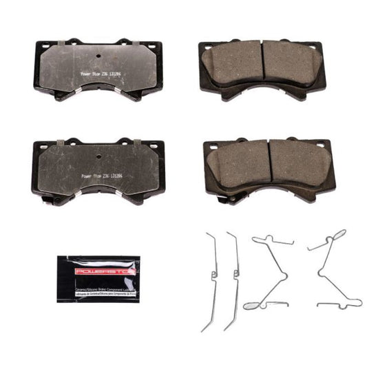 PowerStop Z36 brake pads for Lexus LX570 front truck and tow brake system with hardware, performance automotive brake components.