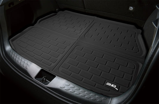 3D MAXpider rubber cargo floor mats for 2024 Chevrolet Blazer EV in black, designed to protect the vehicle's cargo area.