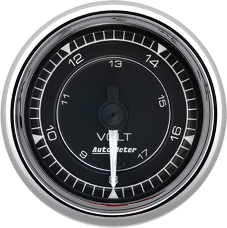 AutoMeter Chrono 2-1/16in 18V Digital Stepper Motor Voltmeter Gauge - Chrome