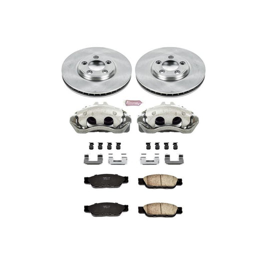 PowerStop OE Ford Thunderbird front brake kit with calipers, including brake rotors and components for enhanced stopping power.