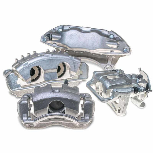 PowerStop OE front left brake caliper for Cadillac CTS 2009-2015, showing the robust, black metal caliper with mounting brackets.