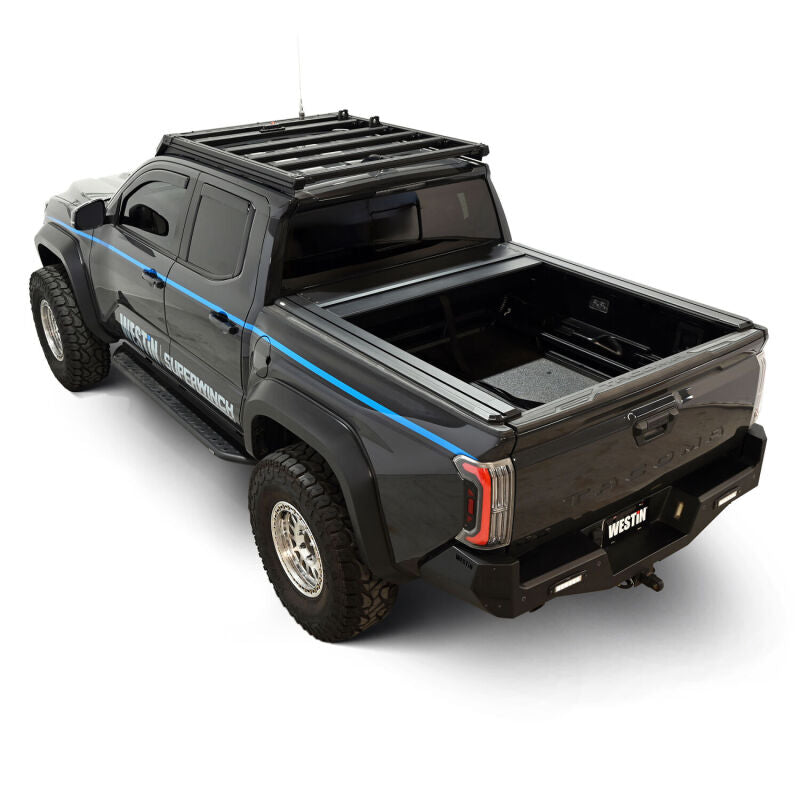 Westin black roll-up tonneau cover for 24-26 Toyota Tacoma 5ft bed, manual retractable truck bed cover