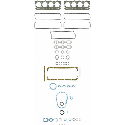 Fel-Pro FS 7669 S-2 engine gasket set with multiple gaskets and seals for automotive engine repair.