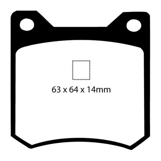 EBC Redstuff rear brake pads for De Tomaso Pantera 5.7 GTS, high-performance brake pads with red friction material