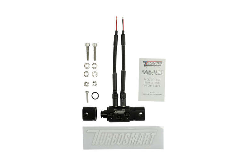 Turbosmart Modular Compressed Gas Solenoid Block showing multiple control valves and electrical connections for automotive applications.