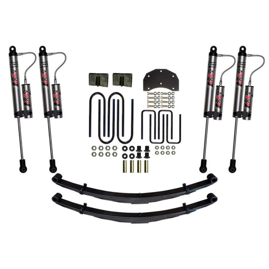 Skyjacker 6-inch suspension lift kit for Ford F-350 1986-1996 with mono leaf springs and twin-welded guide plates.