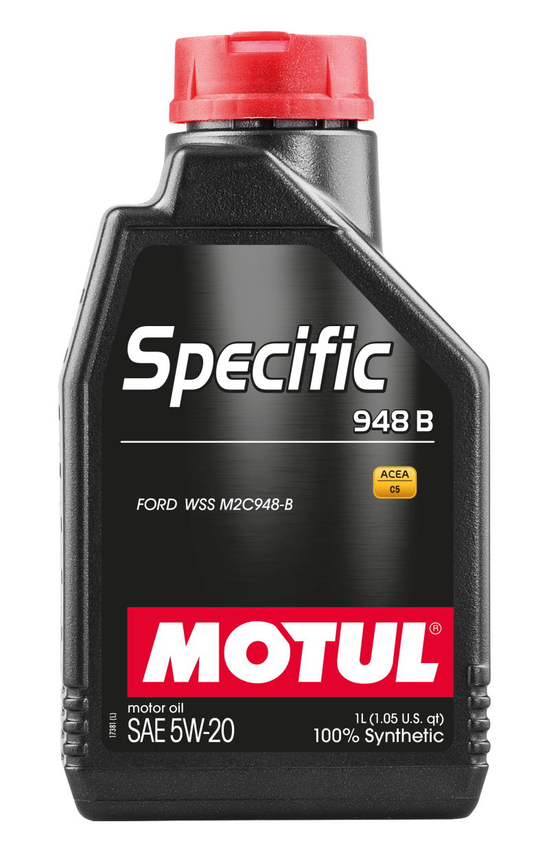 Motul 1L OEM Synthetic Engine Oil SPECIFIC 948B 5W20 for Ford, ACEA A1/B1, M2C 948B, motor oil container with label
