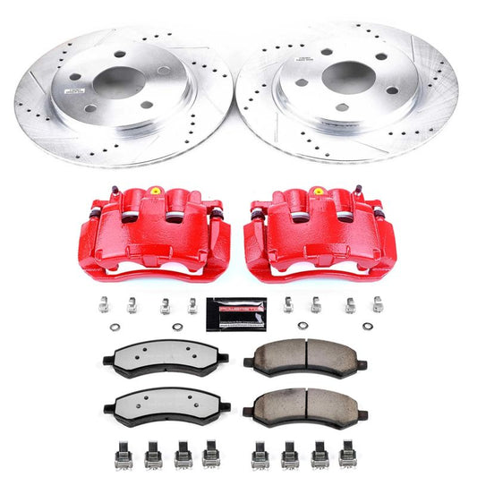 PowerStop front Z36 truck and tow brake kit for Ram 1500 Classic 2019-2021, includes performance brake pads and calipers.