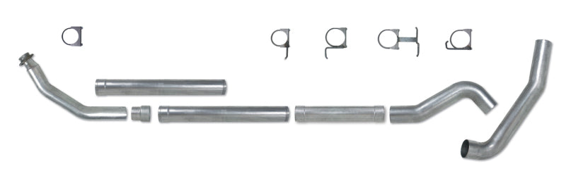 Diamond Eye Performance Turbo Back exhaust pipe for 1994-2002 Dodge Cummins 5.9L with replacement pipe and muffler, image shows installed system