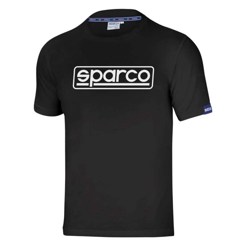 Black Sparco T-Shirt Frame MED, men's shirt with SPARCO branding, featuring a comfortable fit and stylish design.
