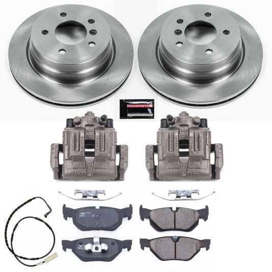 PowerStop 2006 BMW 325xi rear OE brake kit with calipers, featuring brake rotors and components for vehicle stopping power.
