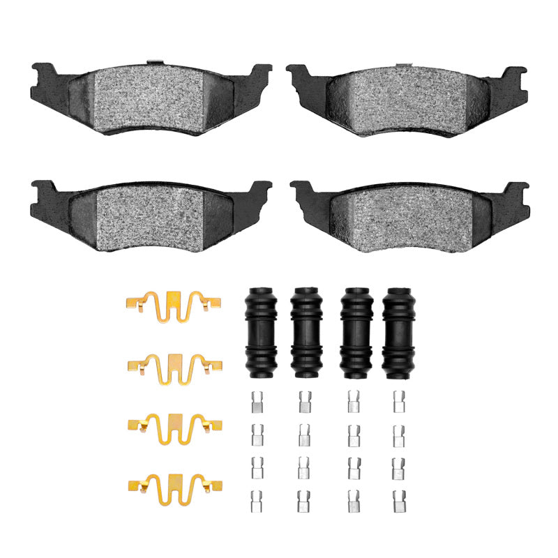 R1 Concepts OE brake pads and hardware kit for Chrysler Intrepid R1 89-10, showing new rear brake pads and hardware set.