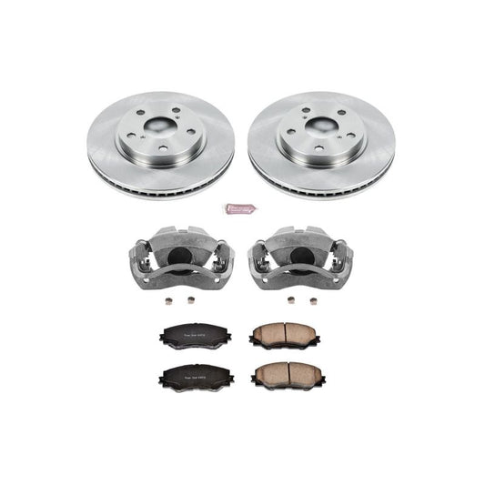 PowerStop OE brake kit with front calipers for Lexus HS250h, featuring high-performance brake components and hardware.