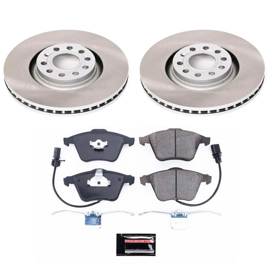 PowerStop performance semi-coated front brake rotor kit for Audi A4 Quattro 2005-2009, includes high-quality brake rotors.