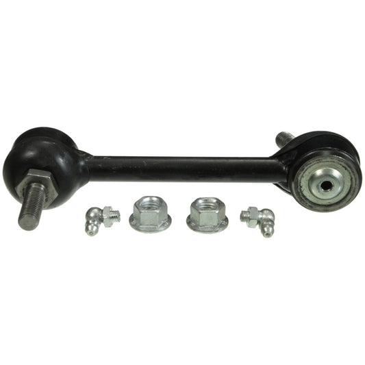 Moog Ford Thunderbird front sway bar endlink kit showing metal links with rubber bushings for suspension stability.