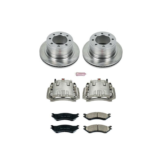 PowerStop OE rear brake kit for Dodge Ram 3500, includes calipers and brake components for enhanced stopping power.