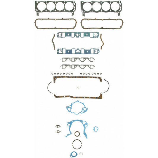 Fel-Pro Ford Mustang engine gasket set FS 8548 PT-2 with multiple gaskets for engine sealing, detailed view of gasket components.