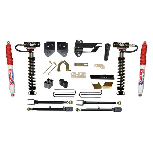 Skyjacker 6-inch coilover lift kit installed on a 2017 Ford F250 4WD with leaf springs, showcasing the upgraded suspension system.