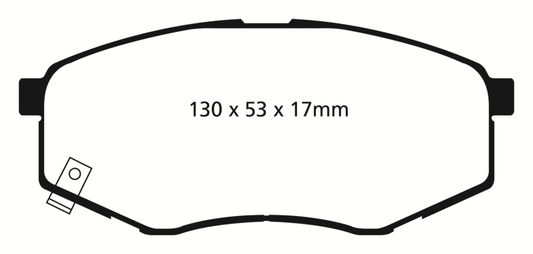 EBC Greenstuff front brake pads for Hyundai Tucson 2.0 FWD, performance brake pads with green friction material.