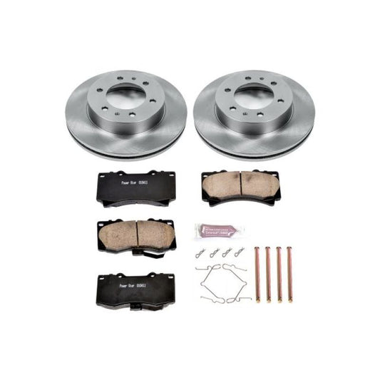 PowerStop OE front brake kit for Hummer H3, including brake rotors and pads, designed for reliable stopping performance.