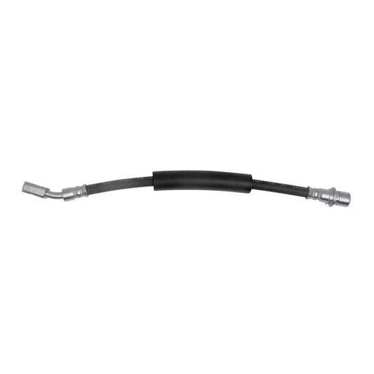 DFC Cadillac ATS rear brake hose from brake line kit, showing the flexible rubber and metal fittings on the brake line.