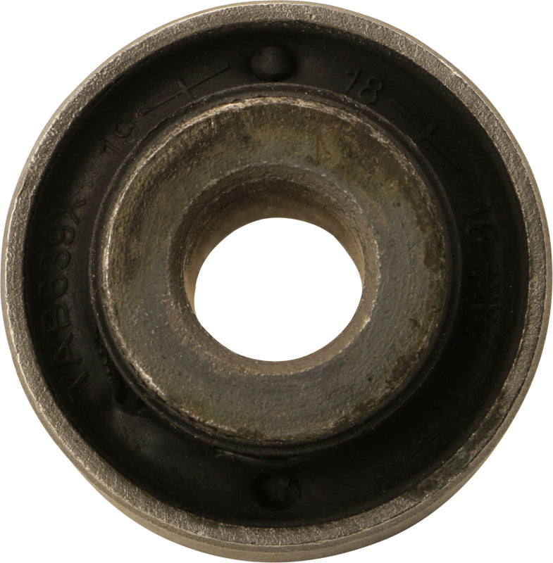 Moog rear arm to knuckle bushing kit for Mitsubishi Endeavor 2004-2011, showing close-up of the bushing components.