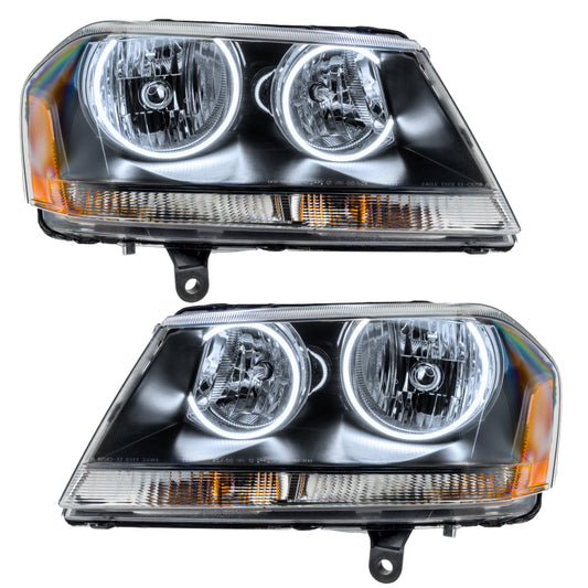 Oracle Dodge Avenger RT SMD headlights in black and white, featuring modern LED lighting for 2008-2014 models.