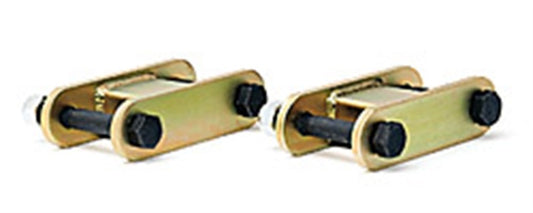 Fabtech rear shackle kit for 1995-2004 Toyota Tacoma 2WD, 5-lug suspension upgrade, showing metal shackles and hardware.