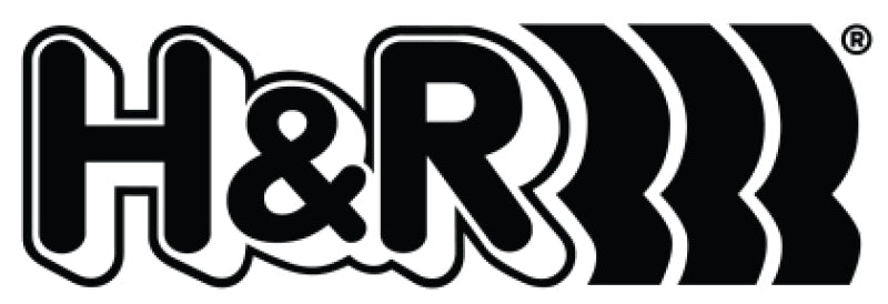 H&R replacement front lowering spring for Kit 28639-8, showing a close-up of the black coil spring on a vehicle suspension system.