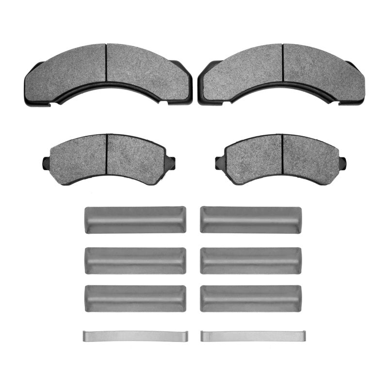 R1 Concepts OE brake pads and hardware kit for Chevrolet C3500 R1 95-00 front and rear semi-metallic brake pads with hardware