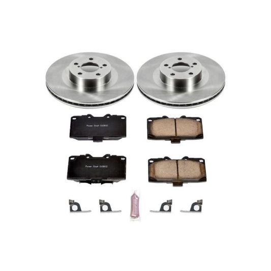 PowerStop OE front brake kit for 2006-2007 Subaru Impreza with brake rotors and pads, designed for improved stopping performance