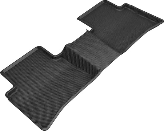 Black 3D MAXpider rubber floor mats for the second row of 2019-2020 Toyota Corolla Kagu, featuring custom fit and textured surface.