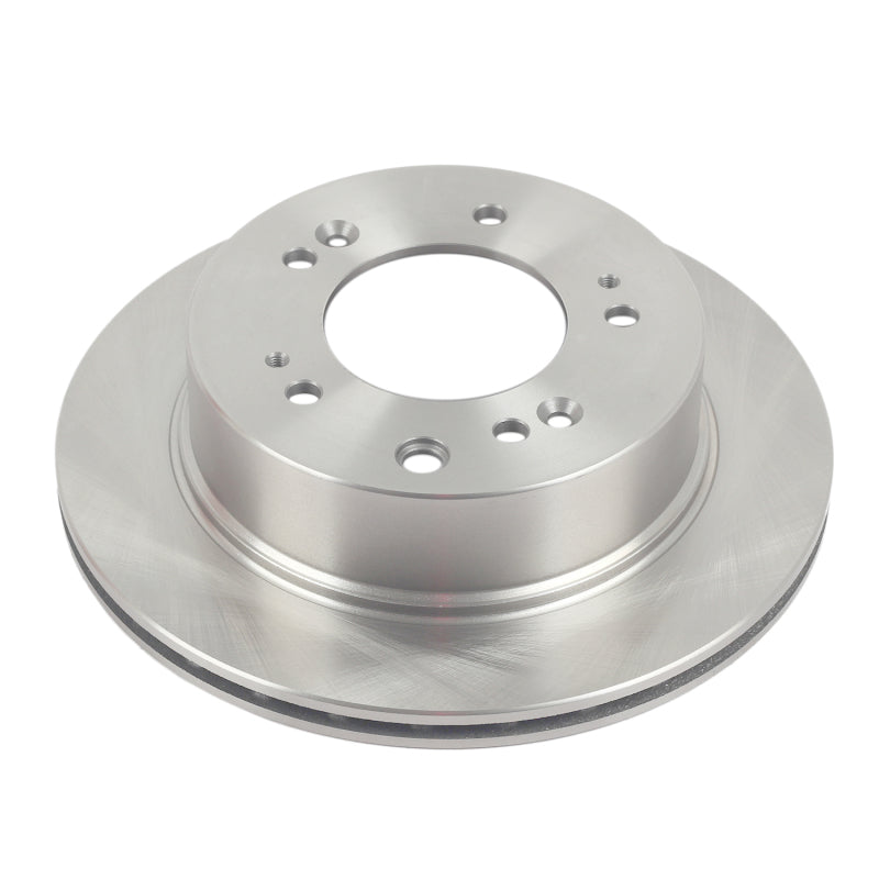 PowerStop OE rear brake rotor for Kia Sorento 2007-2009, showing the metal disc with vented design for vehicle braking.