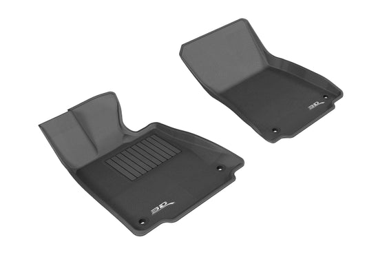 Black 3D MAXpider 2014-2020 Lexus IS Kagu first-row rubber floormat showing textured surface and raised edges.
